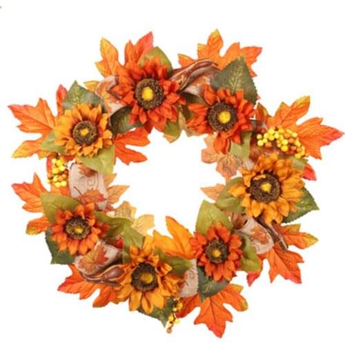 1 Pc Artificial Wreath 45 Cm Fruit Branch Decoration Garland Maple Leaf Garland Casement Home Pendant 17.71in