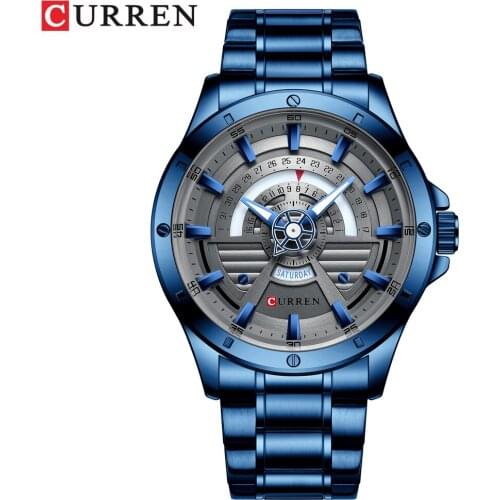 CURREN Quartz Watch For Men Stainless Steel Dress Watchs For Formal Occasion Men`s Wrist Watch Bussiness Latest Design Big Dial