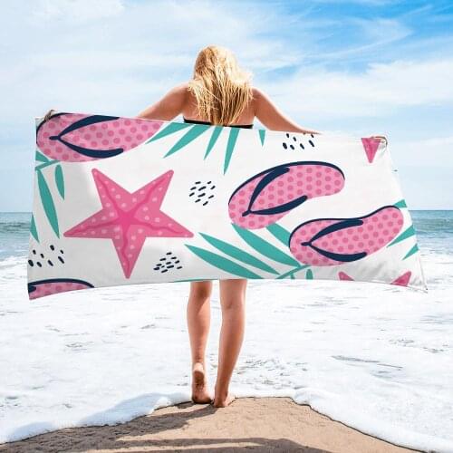 Summer Printed Beach Towel Outdoor Quick Drying Bath Towel Swimming Surf Travel Sunscreen Shawl Lounge Chair Cover Blanket