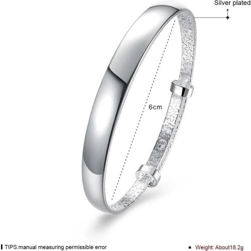 Fashion jewelry N925 Silver color jewelry bracelet, Europe and the United States smooth bracelet jewelry wholesalers B272