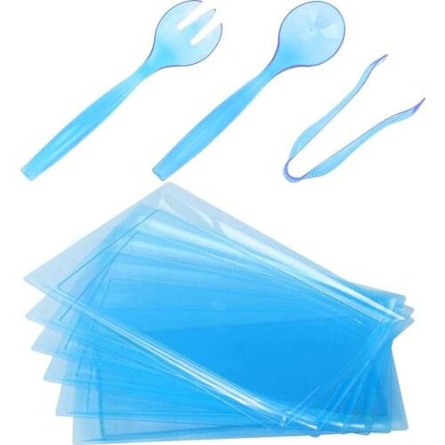 24-Piece Set of Disposable Tableware Clear Plastic Serving Tray Rectangular Plate for Food Barbecue Tray Party Decoration