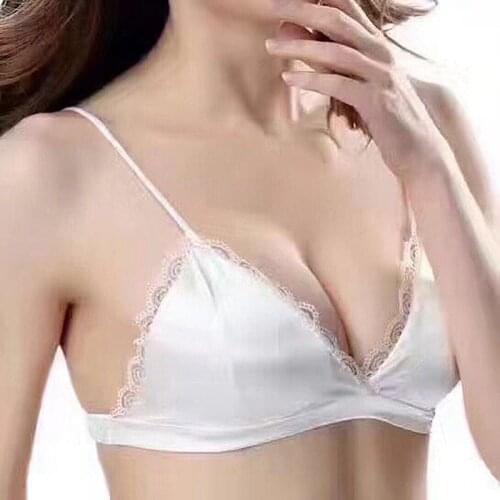 2019 Hot Selling Sexy Anti-Silk Seamless Bra Vest Triangle Cup Comfortable Plunge Underwear Girl Fashion Push Up Lingerie