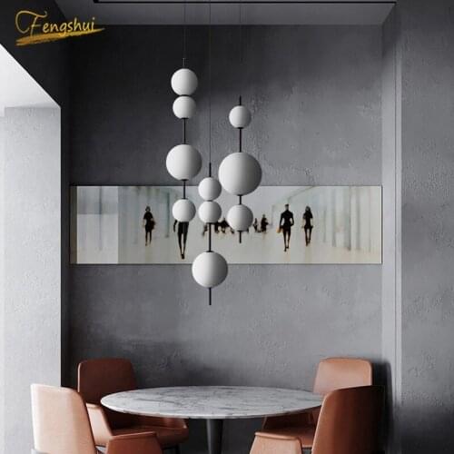 Nordic LED Pendant Lamp Glass Hanging Lamp Hotel Hall Restaurant Pendant Lights Lighting Cafe Bar Bedroom Kitchen Light Fixtures