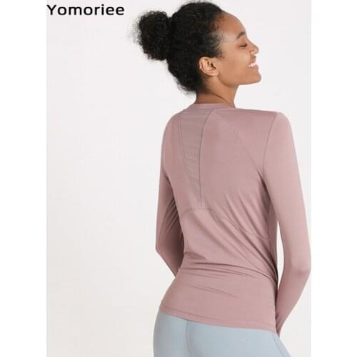 Autumn Winter Sports Long-sleeved T Shirt Women Quick Dry Breathable Yoga Fitness Shirts Gym Top Running Activewear Yomoriee