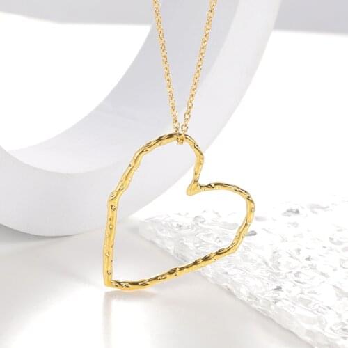 Handmade Thin Wire Heart Necklace For Women Love Forever Jewelry Stainless Steel Couple Necklaces Pendants Collier Femme 2021