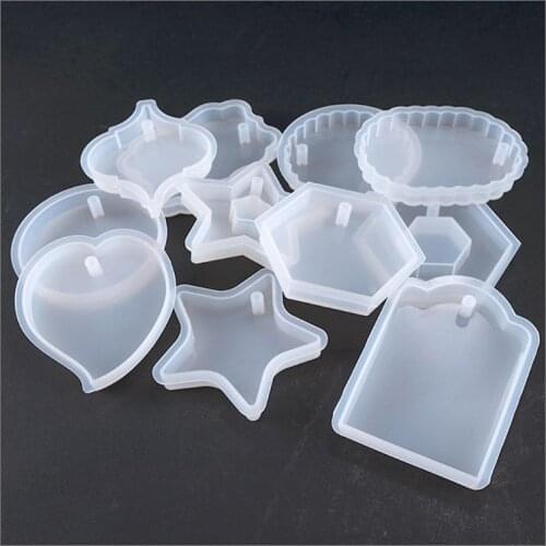 Heart Square Round Pendant DIY Mold Resin Casing Craft Jewelry Making Tools