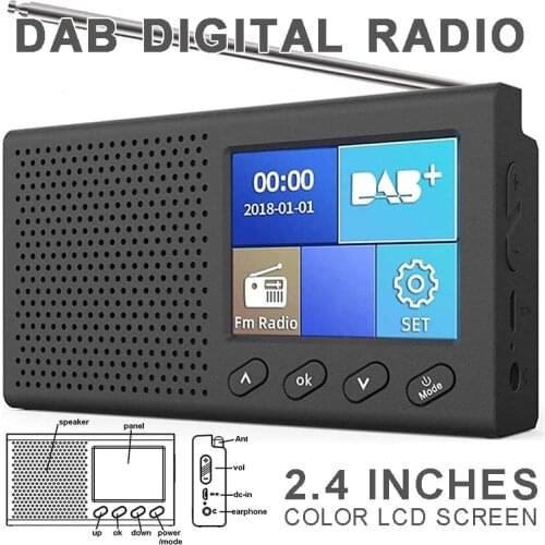 POHIKS 1pc 2.4 Inch Color LCD Screen Digital Radio Portable Durable Rechargeable Stereo Radios For Fishing Traveling Camping