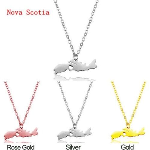 Popular European and American stainless steel map necklaces, Novartis Scottie pendant, womens map jewelry