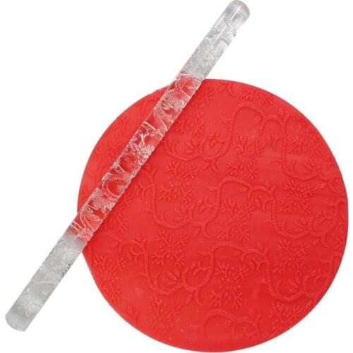 Transparent Acrylic Embossing Fondant Rolling Pin roller Cake Sculpey Cupcake Craft Pastry cupcake baking Decorating mold Gift