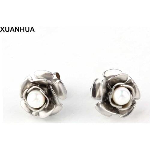 XUANHUA Stainless Steel Pearl Earrings Fashion Jewelry Stud Earrings For Women Jewelry Gifts For Women Accessories Brincos 2019