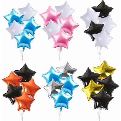 5Pcs 18inch Gold Silver Foil Star Balloon Wedding Balloons Decoration Baby Shower Childrens Kids Birthday Party Balloons Globos