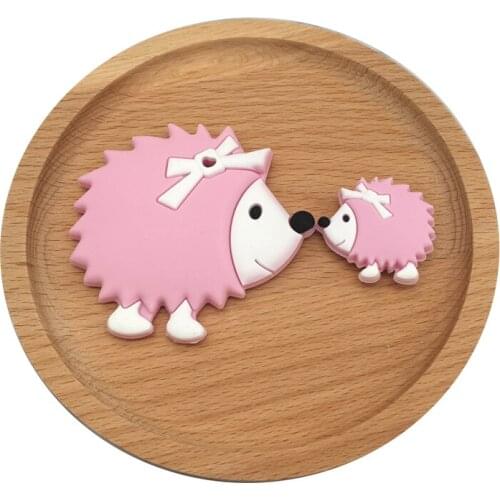 2pcs Silicone Teether For Teeth Rodent Teething Toy Hedgehog Bead Food Grade Silicone Pandent Pacifier Chain Pendant For Teeth