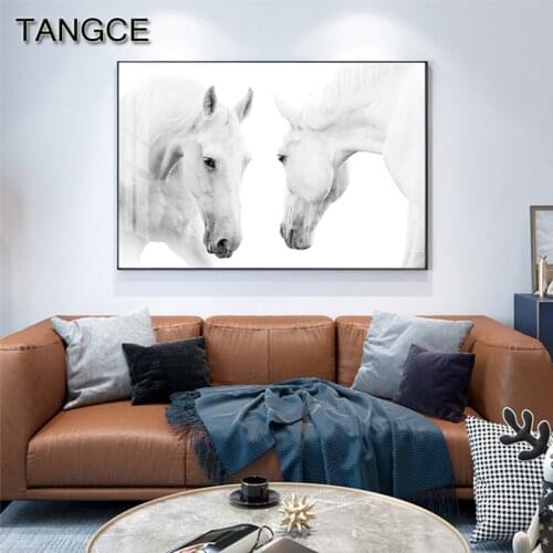 Modern Abstract Horse Canvas Painting Animal Posters and Prints Big Horizontal Wall Pictures for Living Room Fashion Wall Art HD