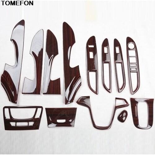 TOMEFON For Buick Encore/Opel/Vauxhall Mokka 2016 2017 ABS Wood Print Door Switch Panel Handle Gear Shift Cover Interior Trim