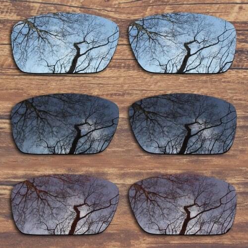 ToughAsNails 3 Pairs Black.Silver.Brown Polarized Replacement Lenses for Oakley Fuel Cell OO9096 Sunglasses