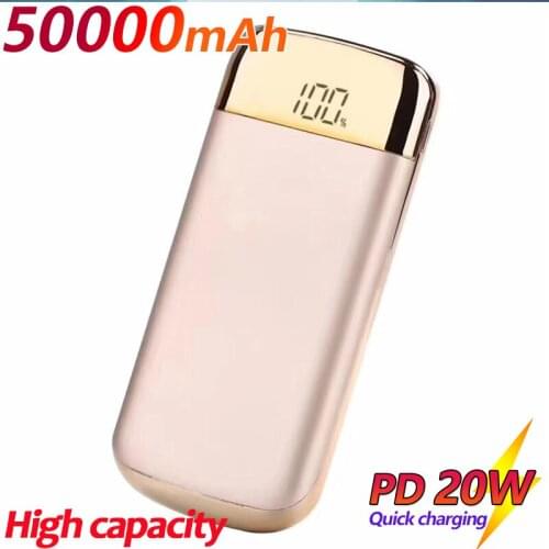 Fast Charging Power Bank 50000mAh Mobile Phone External Battery Charger with LED Light Digital Display Outdoor Portable Charger