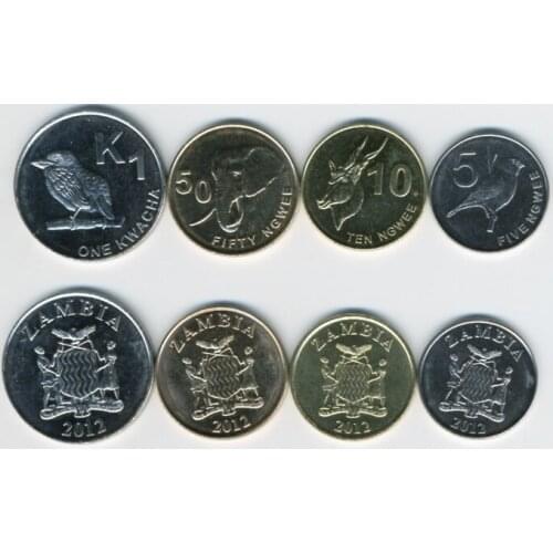Zambia 4 Coins Set 2012 Brand New 100% Authentic Original Coin Collectibles UNC