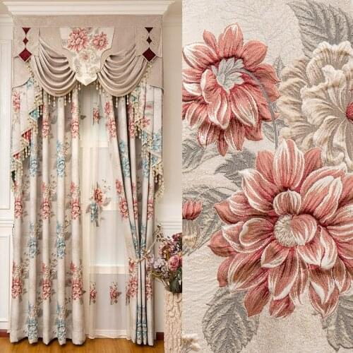 Shading High Precision Imitation Relief Embroidery Jacquard New European High-End Atmosphere Curtains for Living Room Bedroom