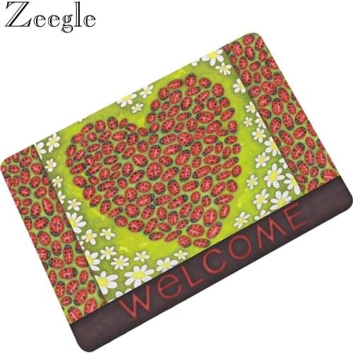 Zeegle 3D Creative Printed Rubber Doormat Rugs Kitchen Mat Set Waterproof Door Mats Modern Hallway Welcome Mats