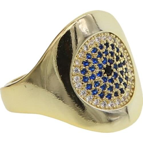 2019 Female Crystal Zircon Stone Ring gold color Blue Ring Wedding Band Jewelry Promise Engagement Rings For Women