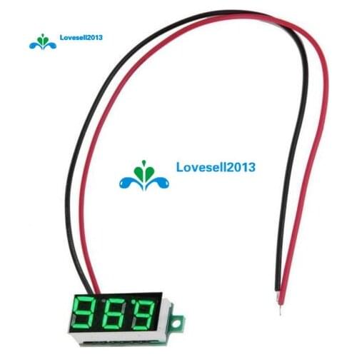 0.36 Inch Mini LED Digital Voltmeter Green Panel Voltage Meter DC 4.7~32V 3-Digit Display Adjustment Voltmeter