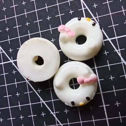 1pcs/lot resin flat back cat doughnut 17mm simulation of food Cabochon Scrapbook DIY phone decoration