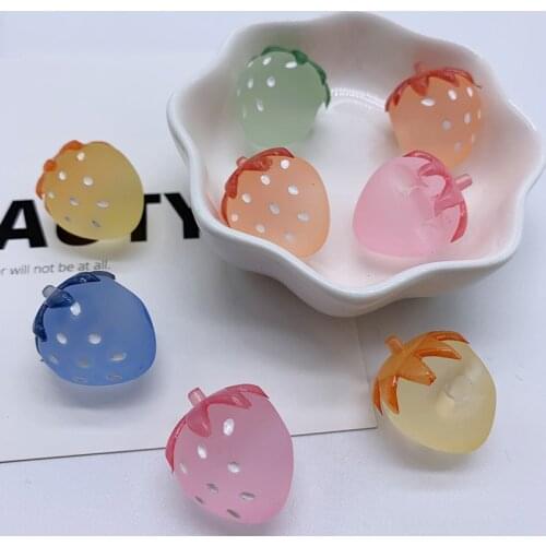 10pcs Acrylic Simulation Lovely Strawberry Beads DIY Making Handmade Headdress Hair Ornament Bracelet Jewelry Accessories