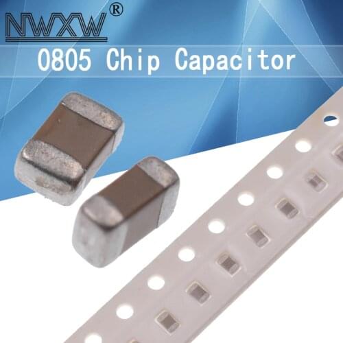 100pcs 0805 50V SMD multilayer ceramic chip capacitor 0.5pF-47uF 3.3PF 4PF 10NF 4.7NF 100NF 8.2NF 1UF 2.2UF 4.7UF 10UF 1PF 6PF