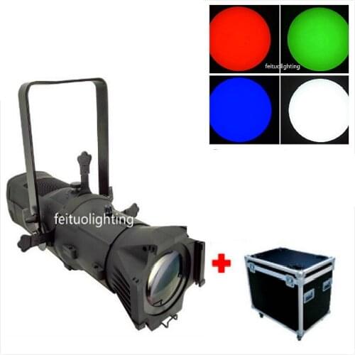 4pcs+fly case 200W /300W Cool or Warm White LED Profile Ellipsoidal Theatrical Studio Fresnel Leko Spot Light Manual Zoom