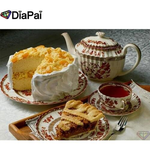 DIAPAI Diamond Painting 5D DIY 100% Full Square/Round Drill "Cake teapot view" Diamond Embroidery Cross Stitch 3D Decor A25277