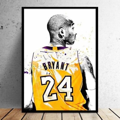 Basketball Super Star Canvas Painting Sports Fan Memorial Kobe Character Poster Study Bedroom Wall Art Decor Pictures Aesthetic