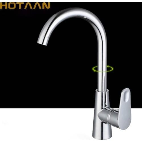 Free shipping Chrome Plated Kitchen faucet Brass kitchen sink tap ,kitchen mixer,square swivel Kitchen Faucets, torneira YT-6054