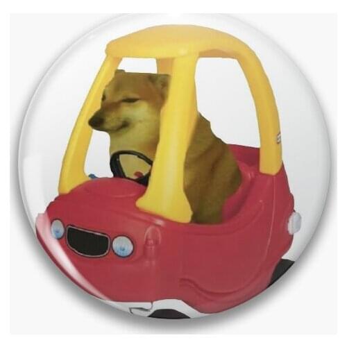 Cheems Car Soft Button Pin Cartoon Cute Jewelry Fashion Decor Badge Creative Clothes Women Hat Metal Funny Brooch Lover