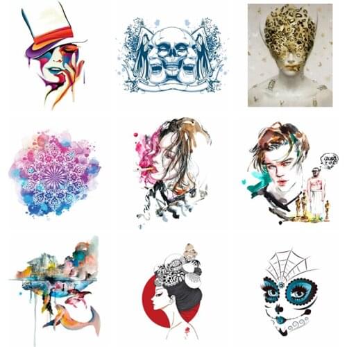 Flower Girls Patch Heat Transfer Vinyl Sticker for Girl Clothing DIY T-shirt Dresses Iron on Transfer Washable Butterfly Patch