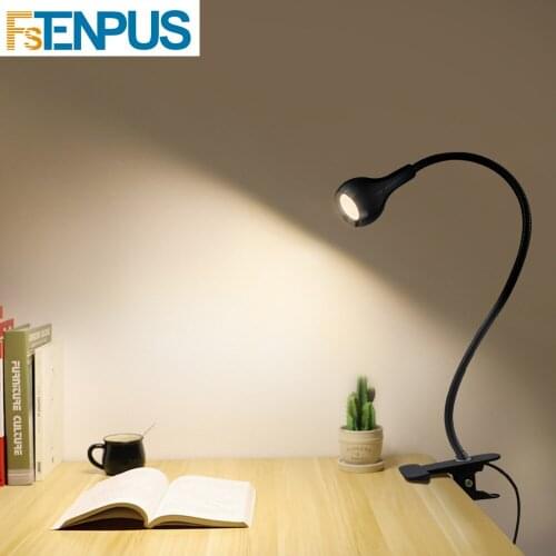 Clip Holder USB power Led desk lamp night light Flexible table lamp Study Reading bedside bedroom Book light Illumination
