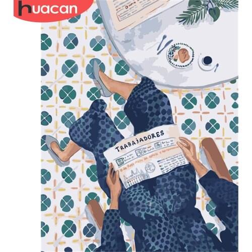 HUACAN Paint By Number Girl For Adults Drawing On Canvas HandPainted Art Gift DIY Pictures By Number Kits Home Decor Summer