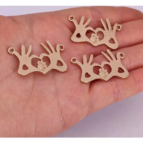 Hzew 5pcs new Love hand and cat dog claw paw pendant charm paw charms for women man Accessorie
