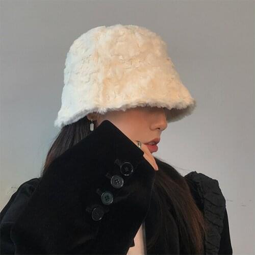 INS Style ~ A Small Number of Plush Fisherman Hat Women Autumn Winter Fashion Warm Ear Protection Match Everything Bucket Hat