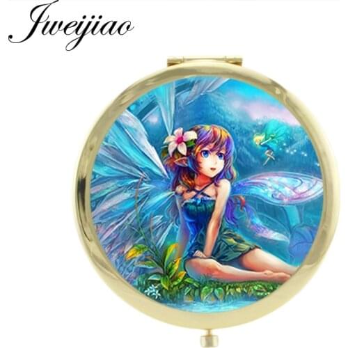 JWEIJIAO dance fairy moive game Mini Gift pocket mirror for girls Round Double Sides Brand metal espejo FQ352