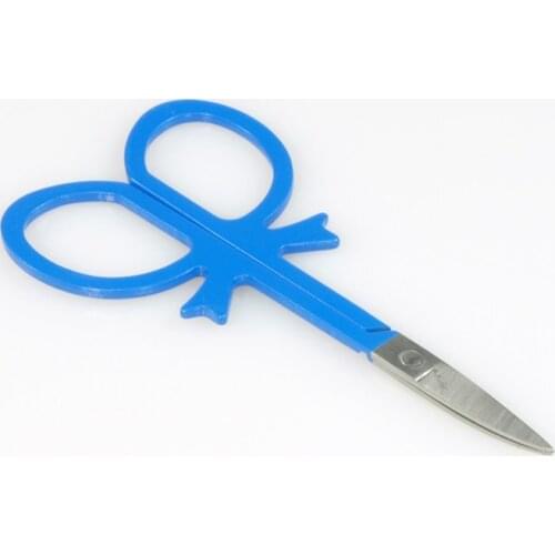 KIMAXCOLA New Design~2pcs Blue Pattern Scissor Manicure For Nails Eyebrow Nose Eyelash Cuticle Scissors Curved Makeup Tools