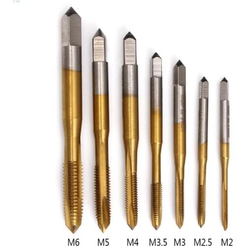M2/M2.5/M3/M3.5/M4/M5/M6 HSS Metric Straight Flute Thread Screw Tap Plug Tap l29k