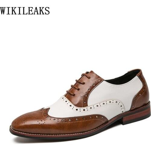 Black Oxford Mens Dress Shoes Formal Wedding Shoes for Men 2021 Brown Designer Brogues Men Shoes Fashion Zapatos Hombre Sapato