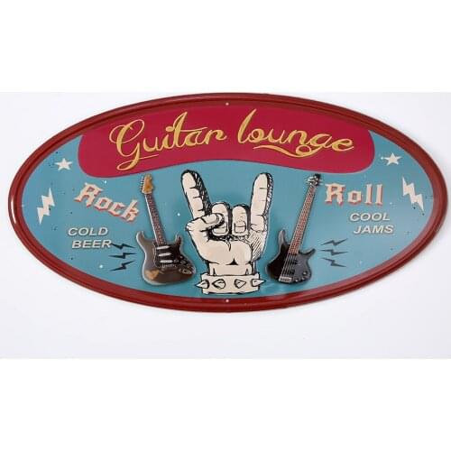 New Arrival Retro Metal Plaque Music Festival Sign Poster Retro Plate Rock And Roll Blues Pop Jazz Guitar Lounge Wall Decoration