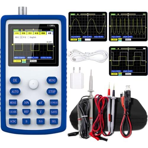 Cleqee 110MHz Professional Digital Oscilloscope 500MS/s Sampling Rate 110MHz Analog Bandwidth Support Waveform Storage 1C15
