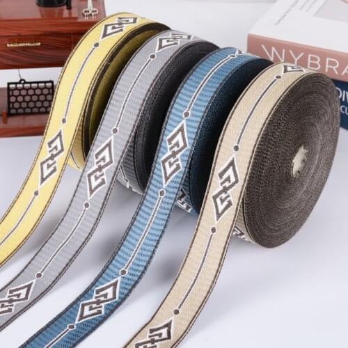 25M/Lot 3cm Wide Jacquard Lace Ribbon Trim Curtain Accessories Decorative Pillow Edge Clothing Sofa Lace Belt DIY Sewing
