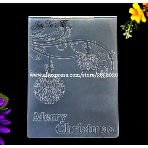 Merry Christmas JOY TO ALL Plastic Embossing Folder For Scrapbook DIY Album Card Tool Plastic Template 10.5x14.5cm 8071146