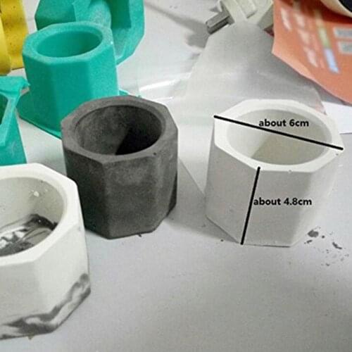 Silicone Mold For Flower Pot,Succulent Flower Pot Making Regular Octagon 3 Holes Silicone Mold Mini Plant Flower Pot Mold 22*9cm