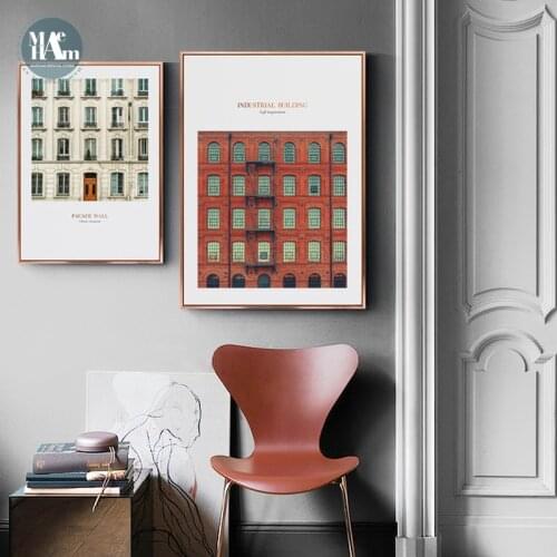 Nordic Building art wall art Canvas Posters Painting Prints Landscape Picture for Living Room Morden creative Home Decor