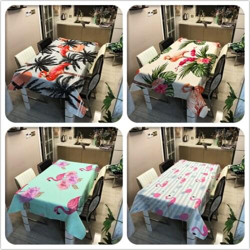 Flamingo Table Cover Cloth Waterproof Dining Table Table Mat Set For Dinner Room-Kitchen-Living Room Nappe De Table Rectangle