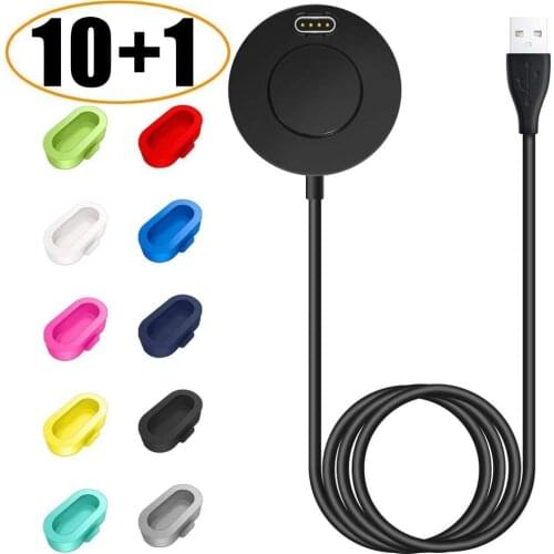 Compatible for Garmin Vivoactive 3/Fenix 5/6 / 6S / 6X Charger Cable, 1m USB Charging Cable Dock + Silicone Dust Plugs